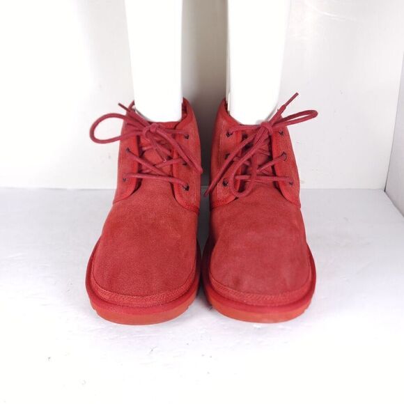 UGG Men's Neumel US 10 Red Suede Sheepskin Lined Ankle Chukka Boots Shoes - Picture 4 of 15